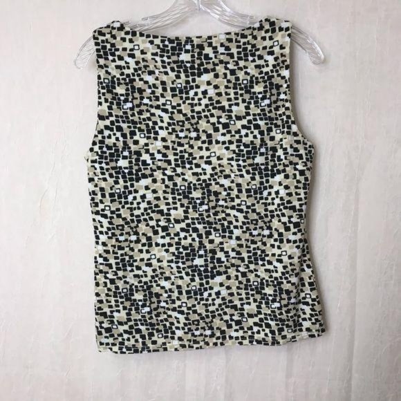 Tahari Authur B Levine Black Tan 8 Sleeveless Top - Picture 2 of 6